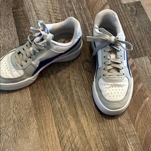 Puma White and Blue Athletic Shoes